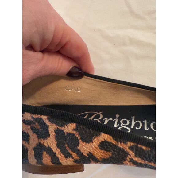 Brighton Aleta Leopard Ballet Flats Silver Medallion Size 6M Made in Italy - Picture 5 of 5